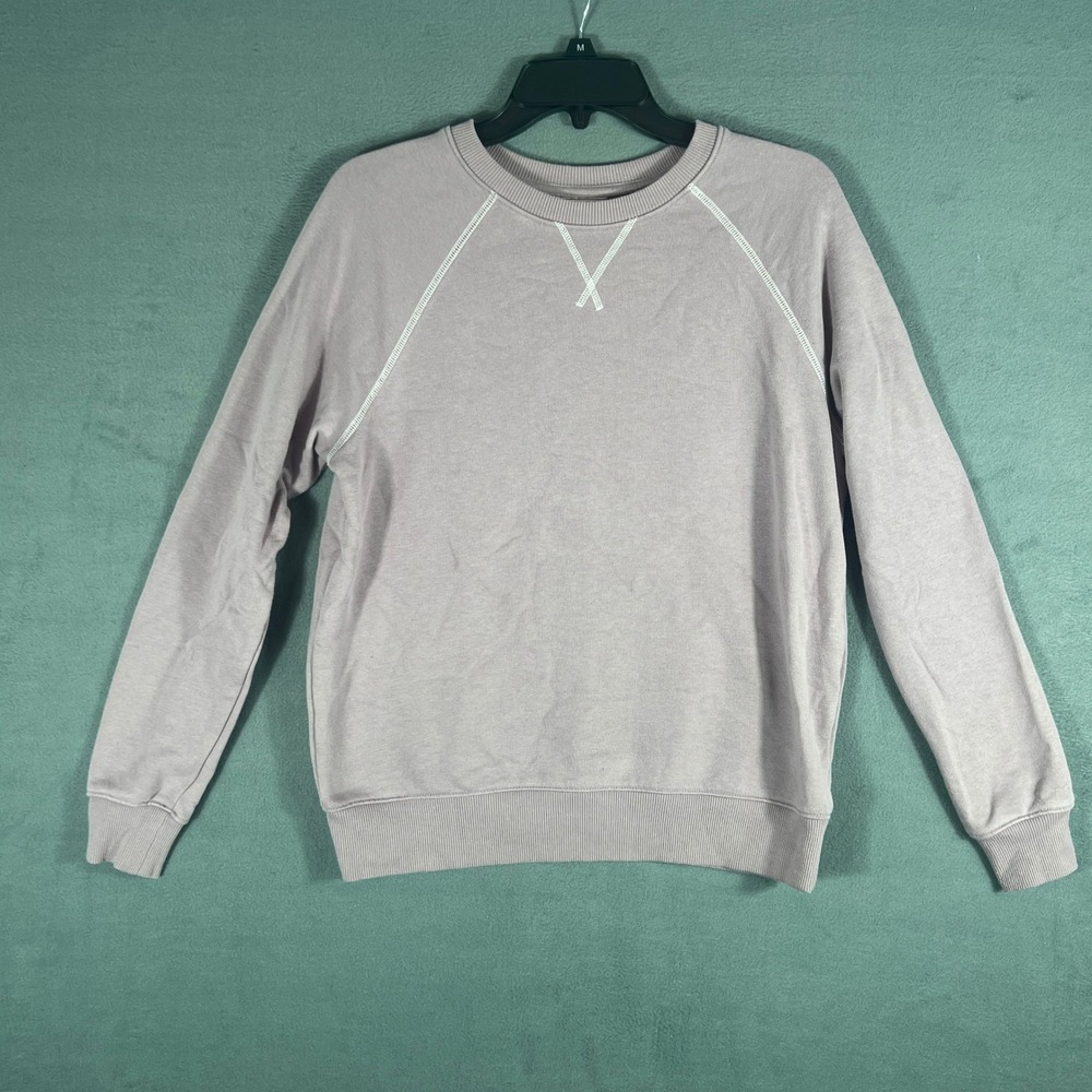 Fila Women Sweatshirt US/F S Mauve Solid Raglan Long Sleeve Contrast Stitching